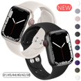 thumbnail image 1 of Silicone Strap for Apple Watch Bands for 44mm 45mm 40mm 41mm 42mm 38mm 45 mm Silicone Bracelet iWatch Bands,Apple Watch Strap Accessories for Series 3 6 5 SE 7 4 2 1 Band, 1 of 8