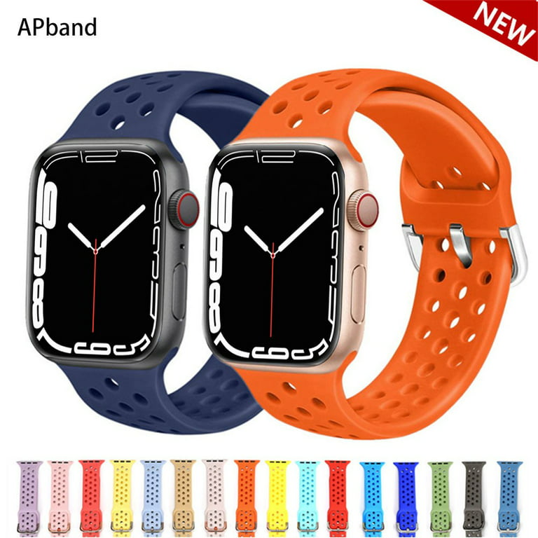 Silicone Strap for Apple Watch band 44mm 40mm 45mm 41mm 42mm 38mm  Breathable watchband Sport wrist band bracelet iWatch series 6 3 4 5 se 7  wristband