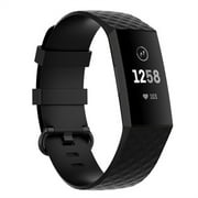 Silicone Strap for Fitbit Charge 4 Bands Replacement Watchbands Charge4 SmartWatch Sport Soft Bracelet Fitbit Charge 3 SE Wristband - Black