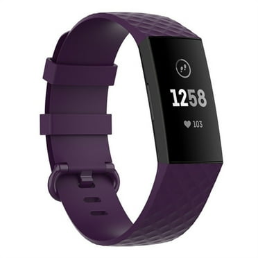 Silicone Strap for Fitbit Charge 4 Bands Replacement Watchbands Charge4 SmartWatch Sport Soft Bracelet Fitbit Charge 3 SE Wristband - Purple