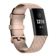 YUIYUKA Silicone Strap for Fitbit Charge 4 Bands Replacement Watchbands Charge4 SmartWatch Sport Soft Bracelet Fitbit Charge 3 SE Wristband - Rose gold