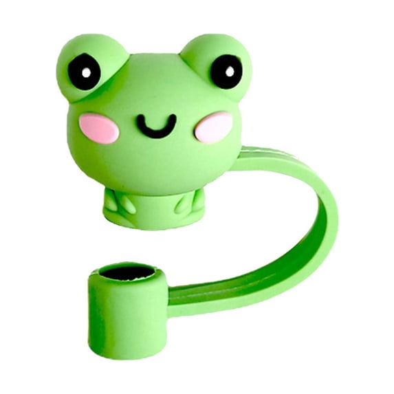 Silicone Straw Cover Cap, Reusable Dustproof Drinking Straw Topper, Soft Decorative Straw Tip Lid, Protective Accessory for Cups and Tumblers, F