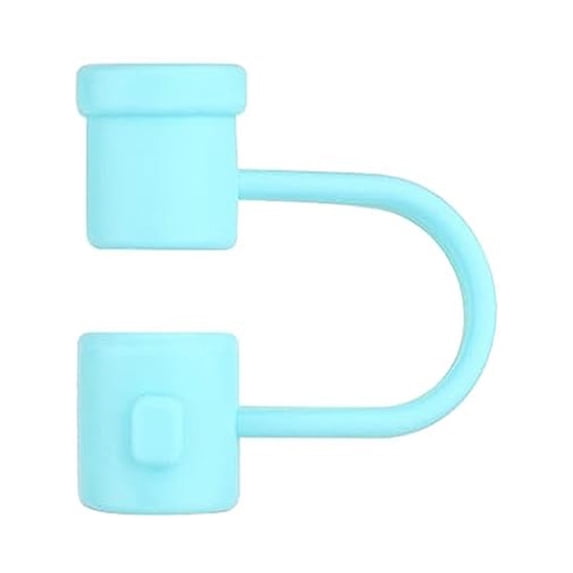 Silicone Straw Cover Set Reusable Drinking Straw Tips Compatible with 6mm 8mm 10 Colors Ideal for Traveling Picnicking Fitness Parties and Decoration,0.31*0.43 in,Cyan
