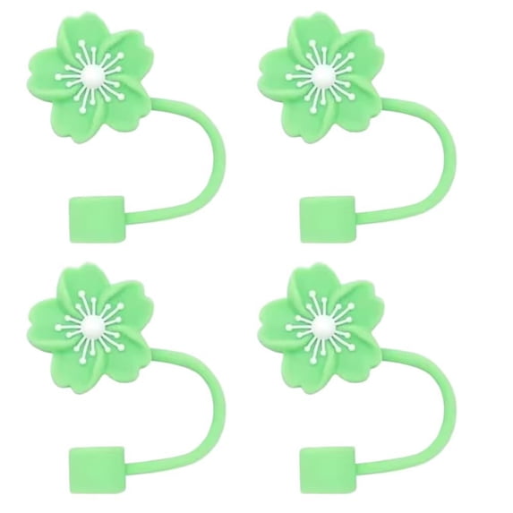 Silicone Straw Covers Cap 8mm Dustproof Anti Lost 3D Flower Straw ...