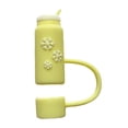 thumbnail image 1 of Silicone Straw Covers Compatible with 20-40oz Cups - 10mm Leak Proof Straw Toppers for Tumblers with Handle Design - Yellow, 1 of 3