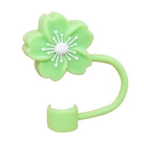 Silicone Straw Covers for 0.4" Straws, Cute Reusable Splash-Proof Straw Toppers for Water Bottles and Tumblers, Food-Grade Straw Protectors ( Green )
