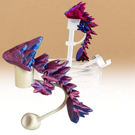 Silicone Straw Covers with 3D Printed Toppers, Cute Portable Protective Covers, Keep Drinks Clean for Outdoor Use