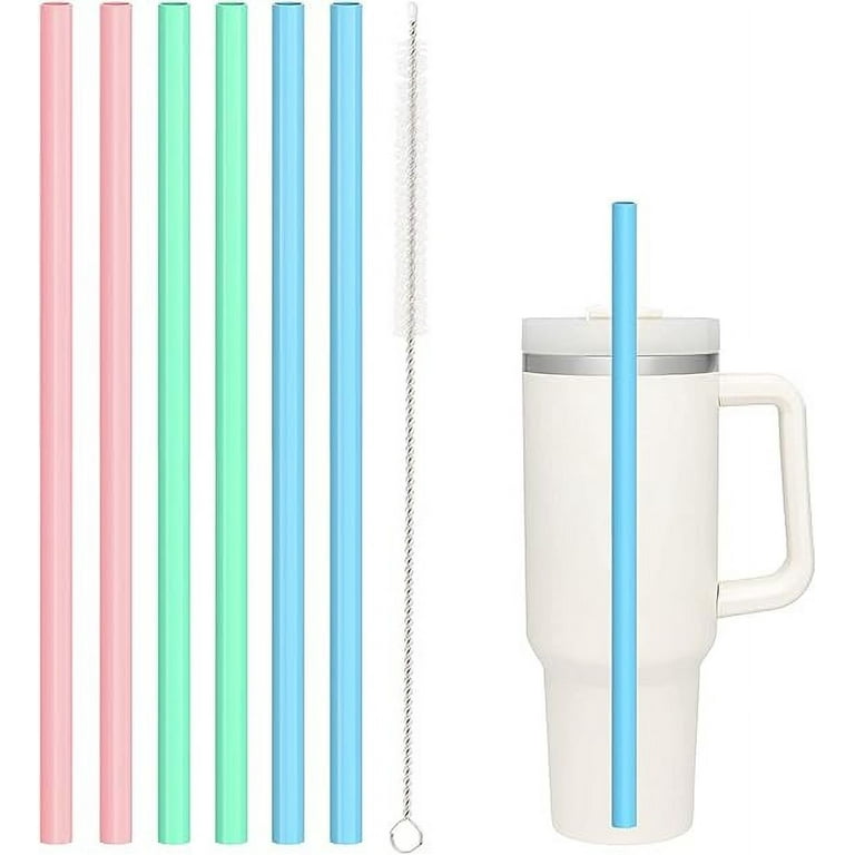 Silicone Straw Replacement for Stanley 40 oz 30 oz Tumbler Cup, 6 Pack  Reusable Straws with Cleaning Brush for Stanley Adventure Quencher Travel
