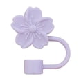 thumbnail image 1 of Silicone Straw Topper for 30 and 40 Oz ,Cute Cherry Blossoms Cover Cap,Splash Proof Topper,Reusable Straw Cap Cover,10mm Drinking Covers,Purple - One Size, 1 of 8