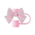 thumbnail image 1 of Silicone Straw Topper with Bow - Splash Proof Reusable Cap - Fits 10mm Drinking Straws, 1 of 6