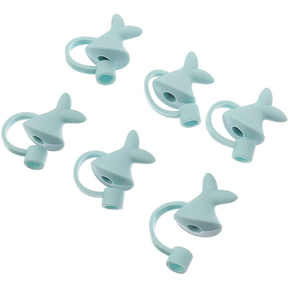Silicone Straws 6PCS Drinking Straw Tips Lids Reusable Silicone Straw Tips Cover Straw Covers Cap Drinking Cap Proof Straw Plug for 6-8 mm Straw Protector Caps (Style 9) Straw Toppers