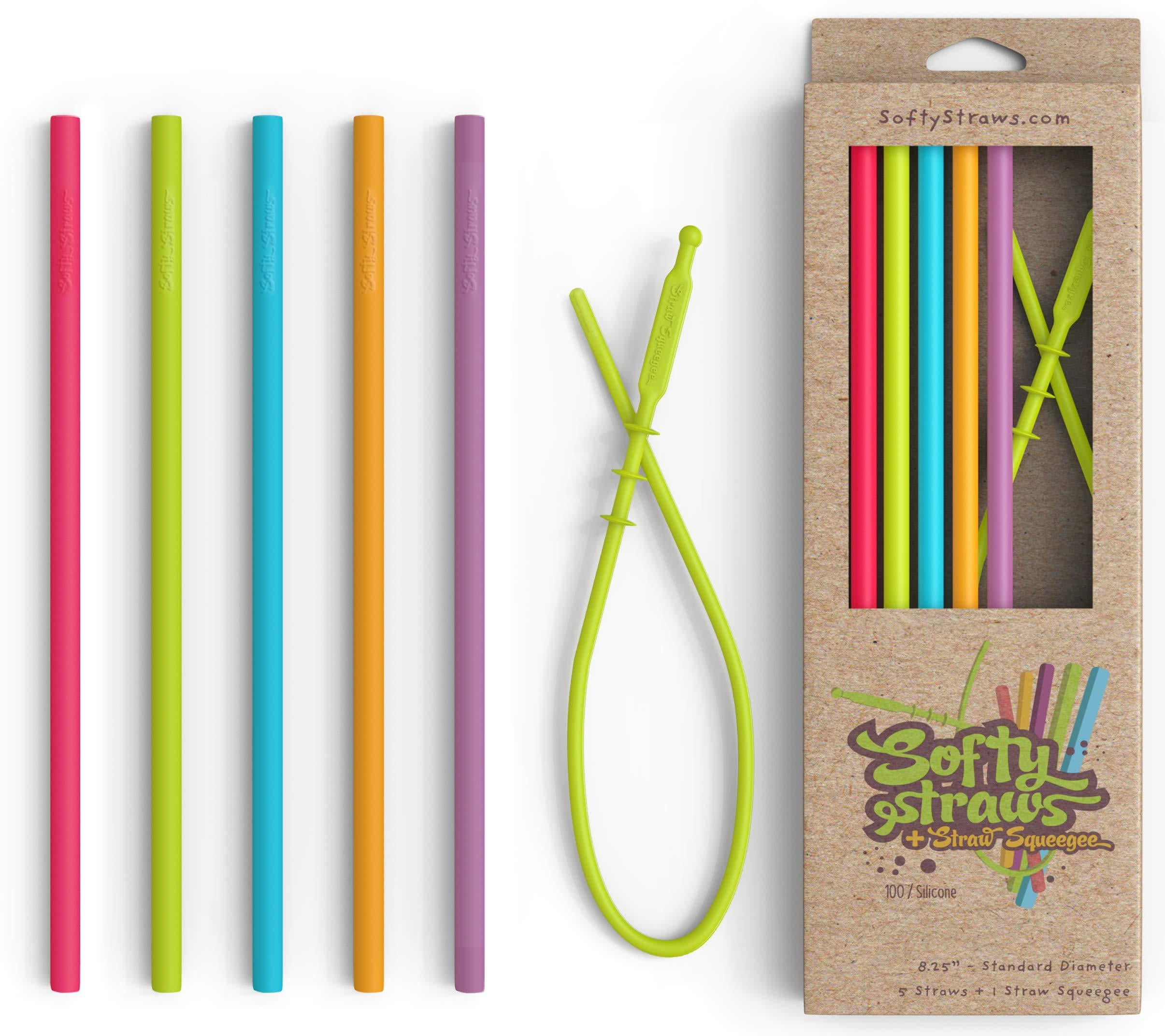 Walfos Reusable Silicone Straws - 2 Size Flexible Drinking Bendy Straws for  Smoothies/20 & 30 oz Tumblers, BPA Free (4 Wide Straws + 4 Regular Straws