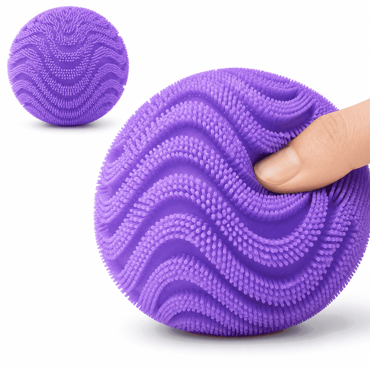 Silicone Stress Ball, Textured Squishy Squeeze Ball for Desk, Office, Home and Everyday Focus