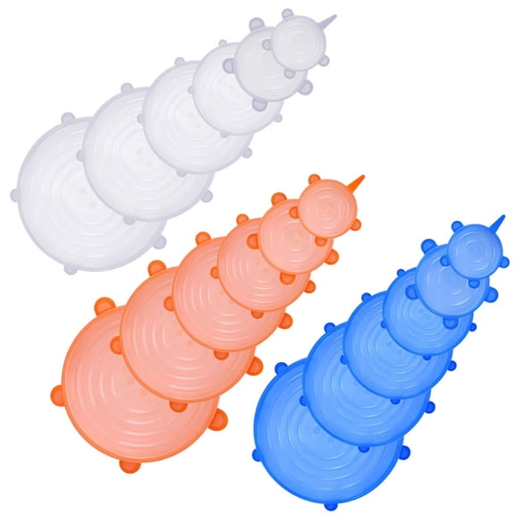 Silicone Stretch Lids,12-Pack, Reusable, Durable and Expandable To Fit Various Size and Shape of Containers