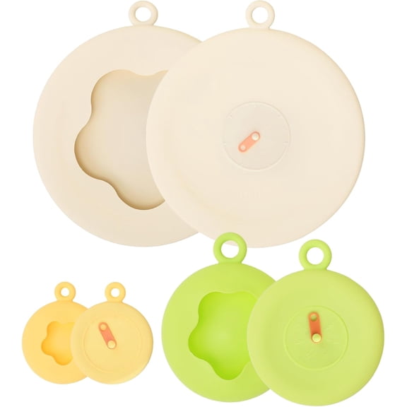 Silicone Stretch Lids for Food Storage, Reusable Stretch and Seal Lids with Easy-open Pull Tab and Day Indicator, 6 Pcs Silicone Dustproof and Fresh-keeping Covers Set for Cups/Cans/Jars/Bowls
