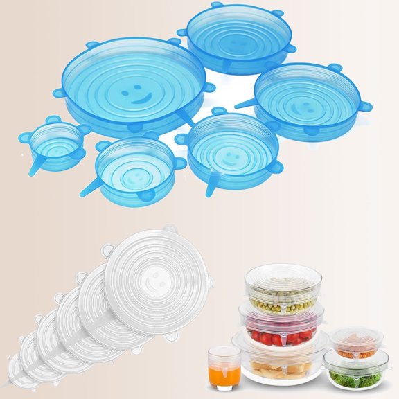 Silicone Stretch Lids for Food Storage, Reusable Silicone Bowl Cover, Suitable for Various Containers, High and Low Temperature Scenarios