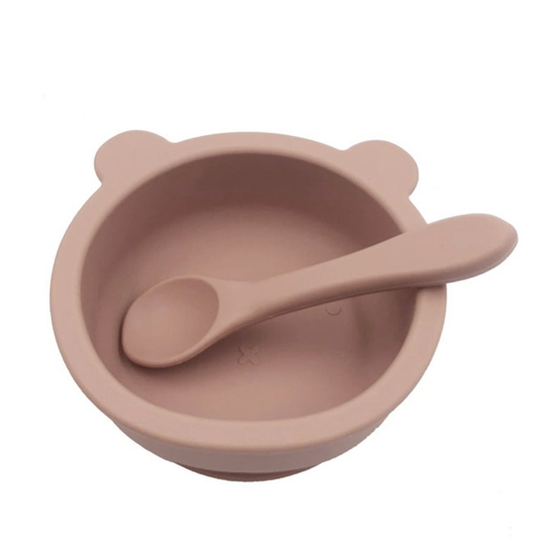 KingKam Baby Bowls and Spoons, Suction Bowls for Baby, Toddler Self-Feeding  Set, Leak-Proof Silicone Bowl with Lid, Dishwasher & Microwave Safe