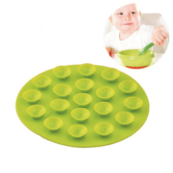 Silicone Suction tableware Mats,Portable Anti-Slip Round Grip Pads for Plates Bowls Cups, Strong Adhesive Base for Kitchen Table and Desk Organization
