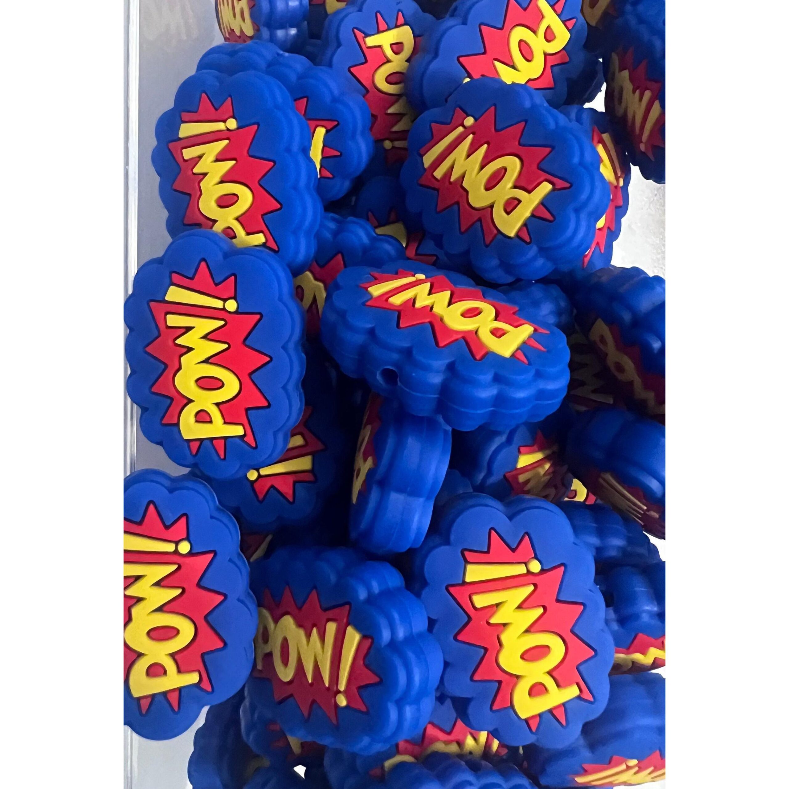 Silicone Superhero Pow! Comic Beads High Quality CRAFT SUPPLY