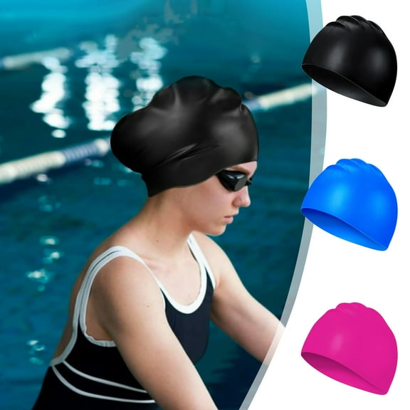 Silicone Swim Cap for Adults, Plain Color High Elasticity, Non-Slip Waterproof Design for Secure Fit & Hair Protection, Ideal for Lap Swimming, Training, and Recreational Water Activities FAJHHA