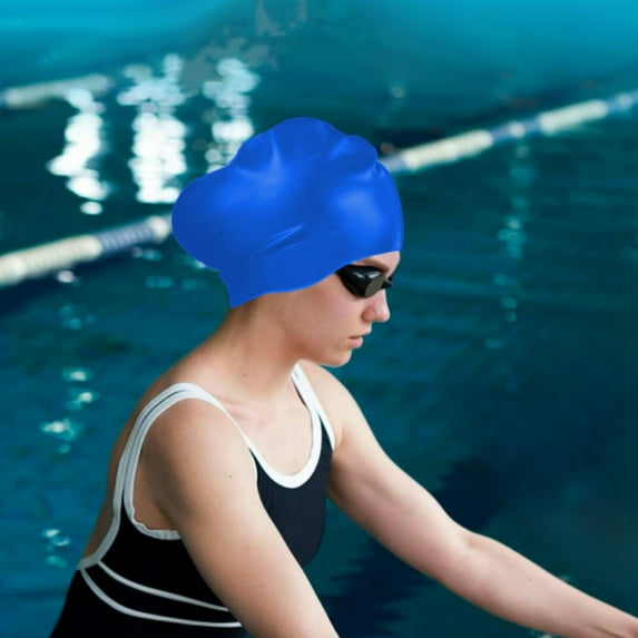 Silicone Swim Cap for Men & Women | High Elasticity Breathable Waterproof Design | Non-Slip Head Grip | 1-Pack Plain Color Swimming Cap