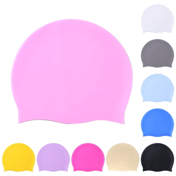 Silicone Swim Cap for Women & Men, Vibrant Lightweight Swimming, Non-Slip, Easy Wear, Removal, Protects Hair Pink