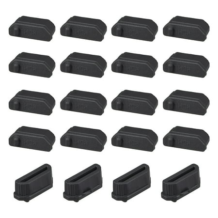 Silicone TV Anti-Dust Stopper Cap Cover for FEMALE Port Black 20 pcs