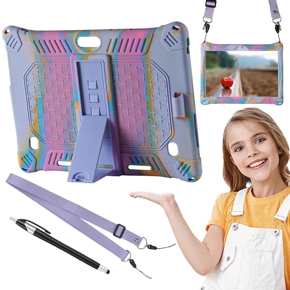 Silicone Tablet Case With Stand For 10 /10.1 Inch Android Tablet Shockproof Protective Cover Kid Friendly Multiple Viewing Angles