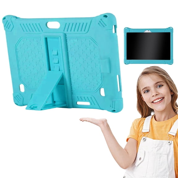 Silicone Tablet Protective Cover, 9.5" Universal Tablet Case with Shoulder Strap, Soft Silicone Multi-Angle Case for Galaxy Tab A9+ Tablet SM-X210/X216/X218, Mint Green