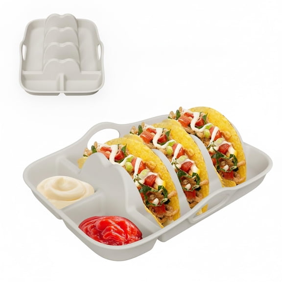 Silicone Taco Holder Stand Upright Serving Tray for Hard and Soft Shells