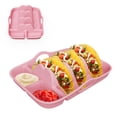 thumbnail image 1 of Silicone Taco Plate Holder with Dividers, Reusable Taco Tray with Handle for Party, Taco Bar Serving, Dishwasher and Microwave Safe, Ideal for Family Meals, Entertaining & Baking, 1 of 10