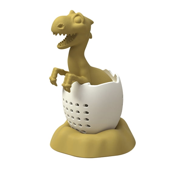 Silicone Tea Infuser with Dinosaur-shaped Long Handle and Movable Leaf Filter