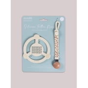 JuJuBe x Studio Oh! Silicone Teether Ring & Detachable Clip - Howdy Partner Blue by Caroline Alfreds