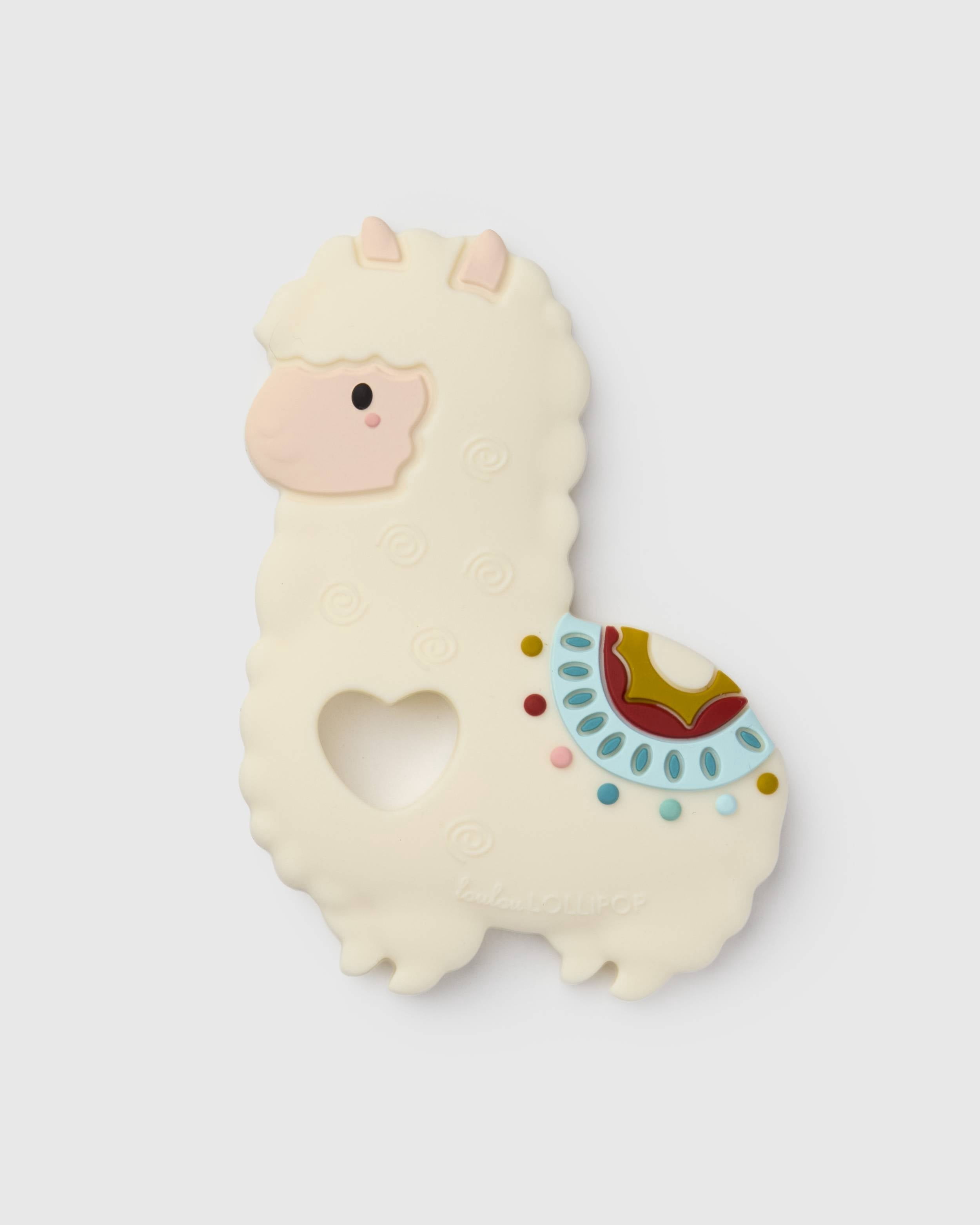 Loulou Lollipop Silicone Teether for Babies and Toddlers, Llama Shape, Dishwasher and Freezer Safe