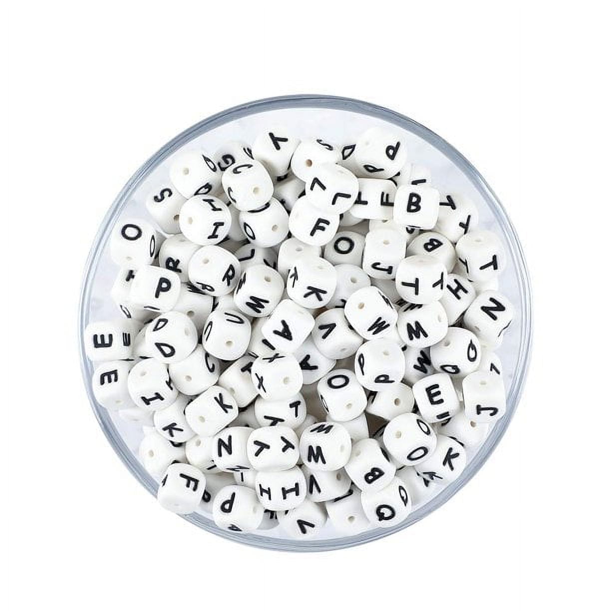Silicone Teething Beads 104pcs DIY Teether Beads BPA Free Alphabet Letter Beads Bulk for Baby Name Letter Walmart