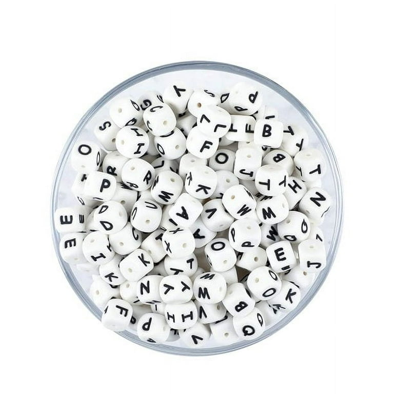 Silicone Teething Beads 104pcs DIY Teether Beads BPA Free Alphabet Letter  Beads Bulk for Baby Name / Letter