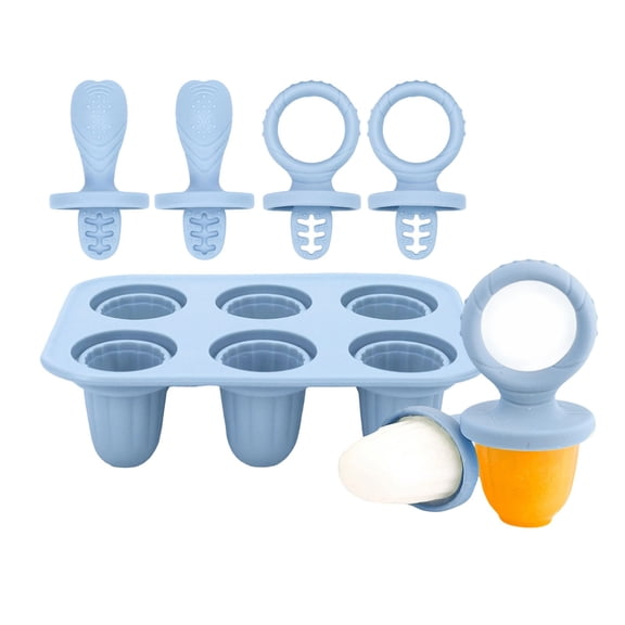 2. 6-Piece Baby Teether Tray Grade Silicone Molds For Treats & Relief, Easy Design