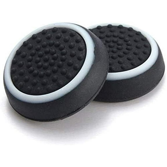 Silicone Thumb Stick Grip Cap Joystick Thumbsticks Caps Cover for PS4 Xbox One PS3 Xbox 360 PS2 Game Controllers (Black w/White)