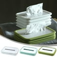 thumbnail image 1 of Silicone Tissue Box Holder Automatic Downward Pressure | Modern Living Room Dining Room Tissues Organizer | Durable Easy-Clean Silica Gel | Blue, White, Green | 20x13.5x11cm, 1 of 6