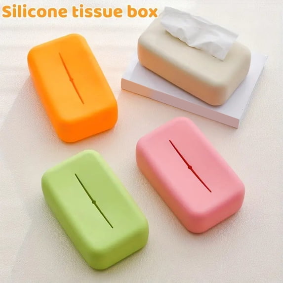 Silicone Tissue Box, Soft Elastic Easy to Clean Napkin Organizer, One ...