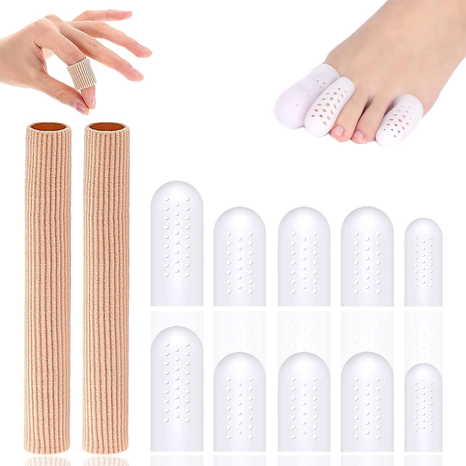 Silicone Toe Protection Finger Bandage - Pack of 12 Breathable Gel Toe ...