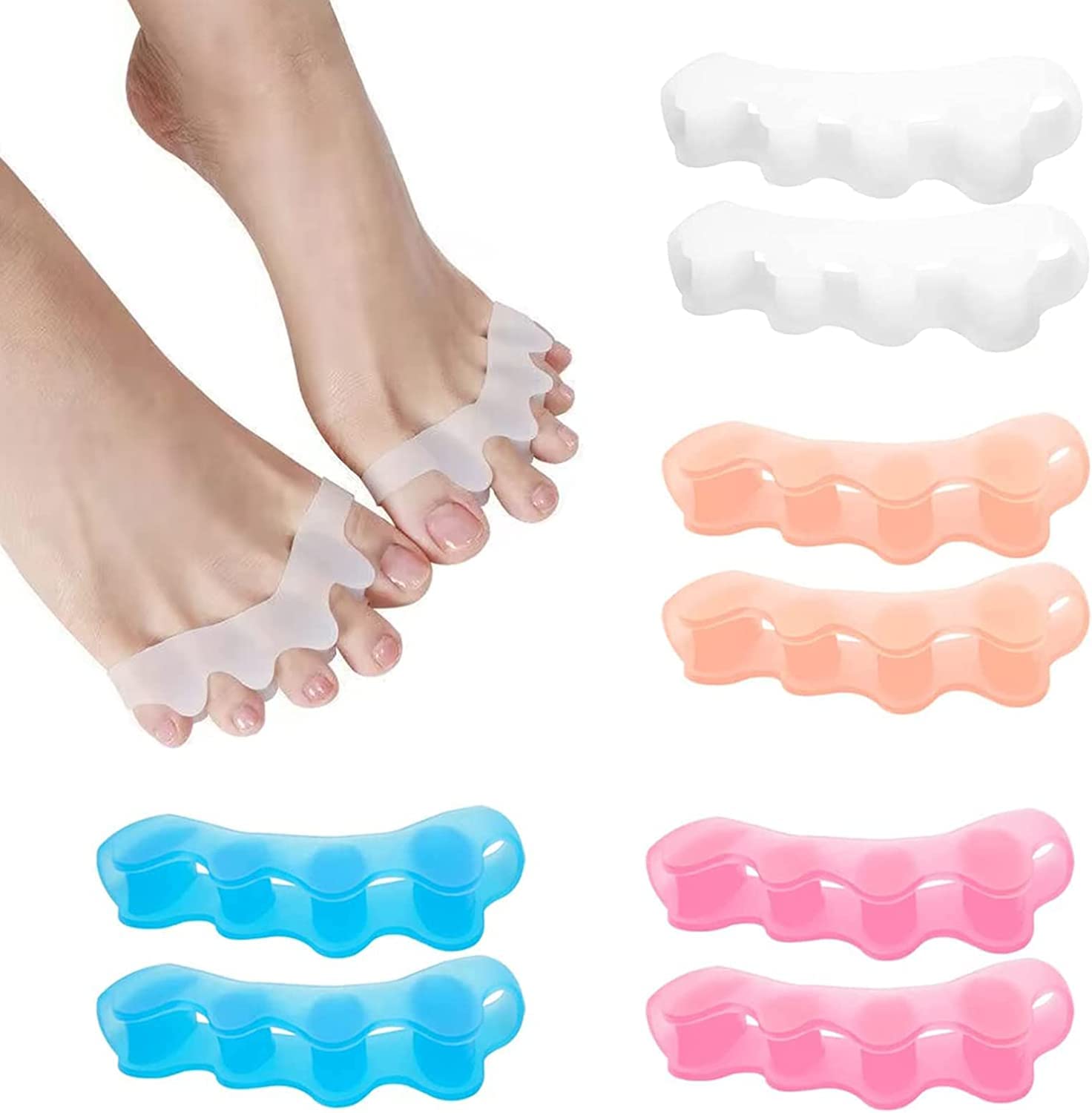 Silicone Toe Separator, Correction for All Toes, Toe Protection, Hallux