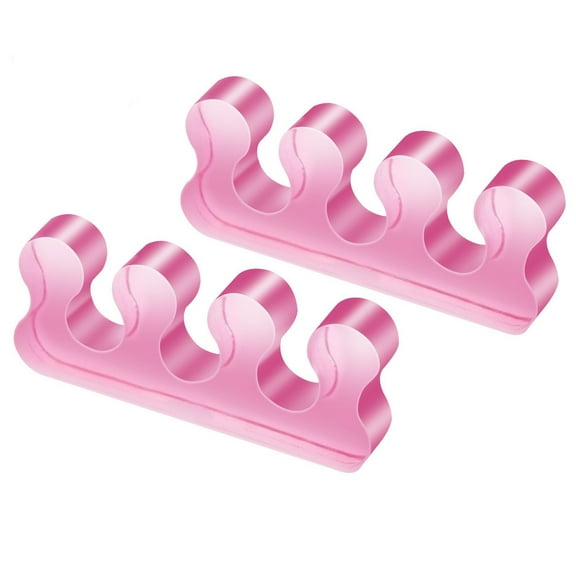 Silicone Toe Separator for Pedicure | Reusable Washable Toenail Dividers | Nail Polish Correctors for Overlapping Toes | Ergonomic Non-Slip Toe Spacers(Pink)