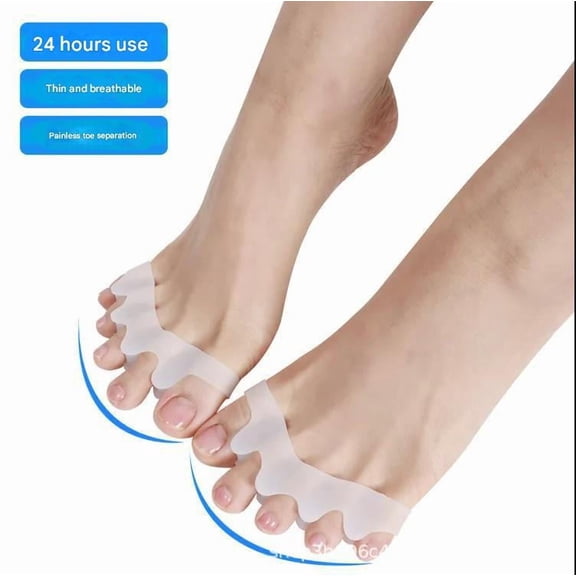Silicone Toe Separator for Bunion Correction and Overlapping Toes 5 Hole Wearable Splint for Foot Care Alignment Restore Travel Home Essentials
