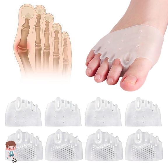 Silicone Toe Separators - 4 Pairs Bunion Corrector For Women And Men, Breathable And Soft Toe Spacers For Foot Pain Relief And Proper Alignment(Transparent)