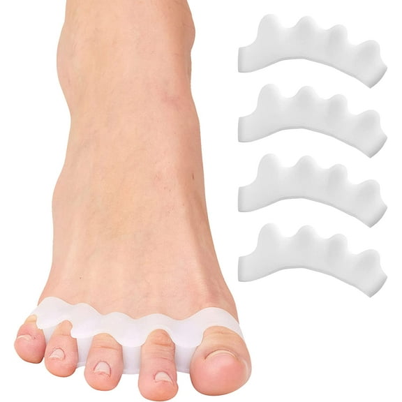 Silicone Toe Spacers for Correct Toe Alignment, Bunion and Hammertoe Straighteners - 2 Pairs