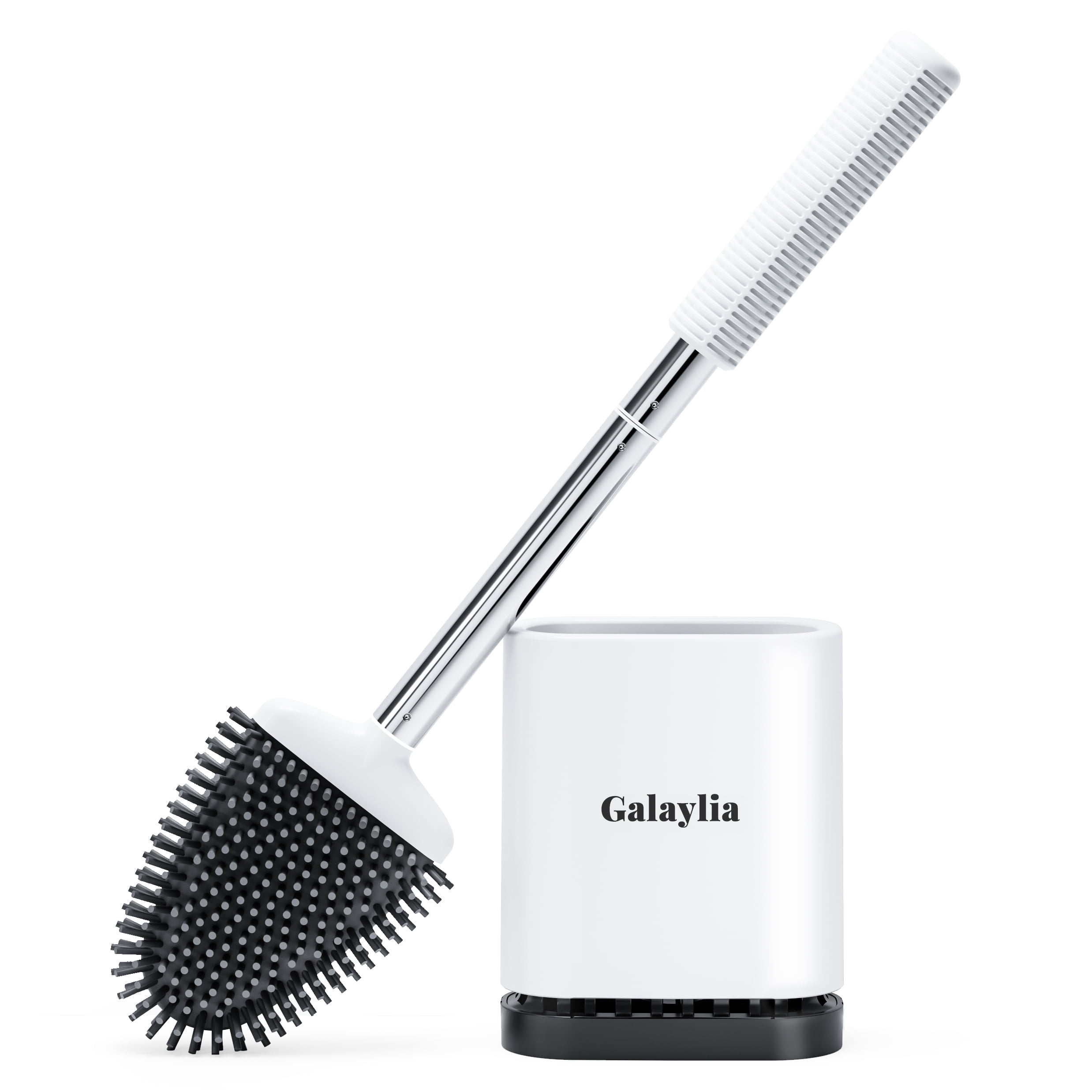 Silicone Toilet Brush and Holder Set, Automatic Toilet Bowl Brushes with Ventilation Slots Base