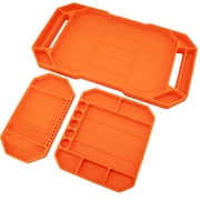 3pc Flexible Silicone Tool Tray Set   Portable Organization for Tools & Parts with Non-Magnetic Anti-Static Silicone, Stackable Dishwasher Safe Design