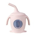 thumbnail image 1 of Silicone Training Cup with Straw & Handles | Baby Sippy Cup | Water Drinking Cup for Infants and Toddlers 6 Months+, Misty Blue, 1 of 5