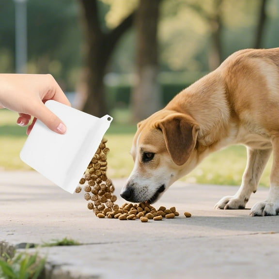 Silicone Training Pouch for Portable Leakproof Easy Clean Pet Food Storage Bag